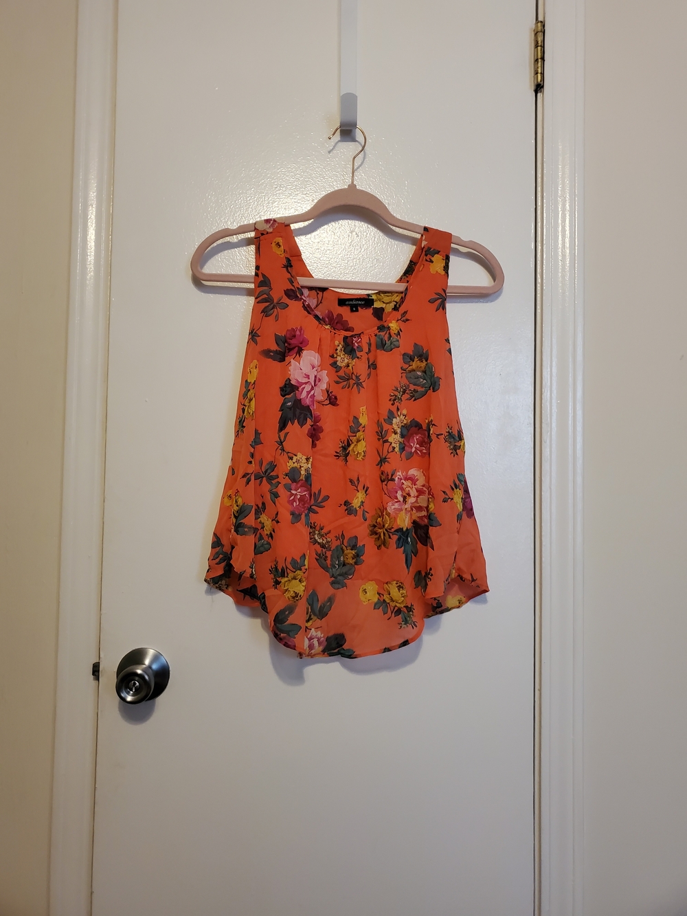 Ambiance Floral Sleeveless Tank Top - Coral